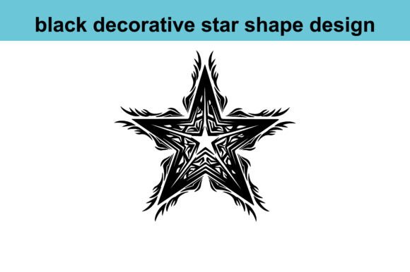 Black Decorative Star Shape Design: A Versatile Graphic Asset