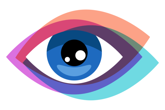 Blue Eye Logo: Colorful Decorative Emblem for Bold Branding