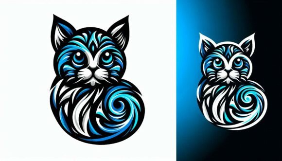 Charming Design Assets: Working with Decorative Kitten Blue Motifs
