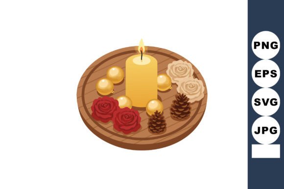 Decorative Candle Centerpiece with Red a: Cozy Design Elements