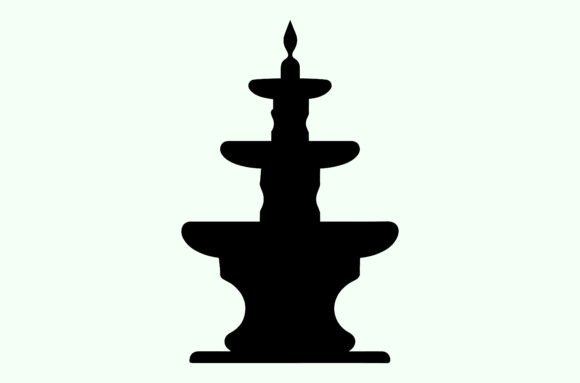 Decorative Fountain Silhouette Vector: Elegant Design Assets