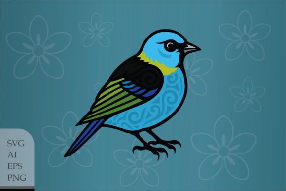 Decorative Green Headed Tanager: A Vibrant Asset for Modern Design