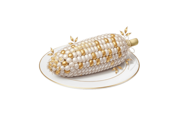 Elegant Decorative Gold Corn Cob: A Font for Festive Thanksgiving Designs