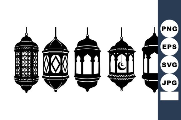 Elevate Festive Designs with Traditional Lantern Silhouettes