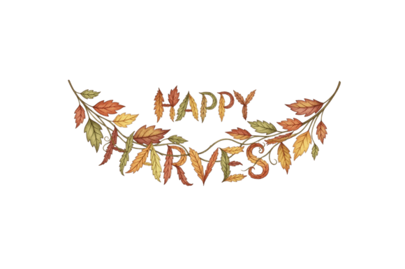 Happy Harvest Decorative Fall Leaf Text: Rustic Charm