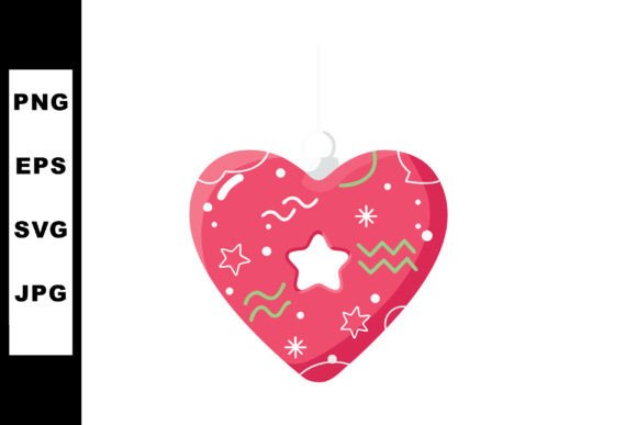 Heart Shaped Red Decorative Ornament: A Cheerful Vector Asset