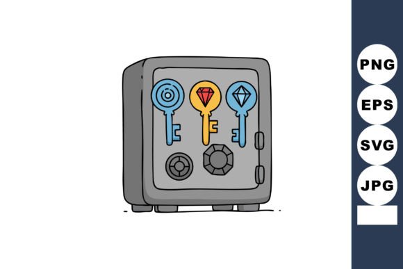Safe with Colorful Decorative Keys Illus: Secure Your Visual Style