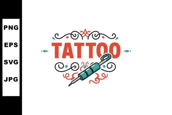 Tattoo Machine with Decorative Swirls: Bold Artistry for Creative Projects